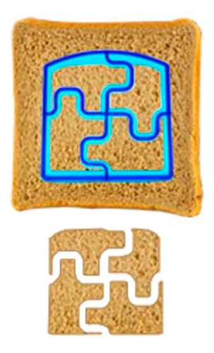 Cortador Plastico Sandwich Diseños Kawai (varios Diseños) Color Azul Rompecabezas