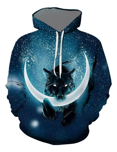 Sudadera Con Impresión Digital Más Vendida Estrellado Lobo