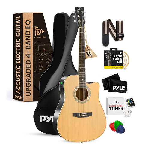 Kit De Guitarra Acústica Eléctrica Cutaway, 4/4 Full ...