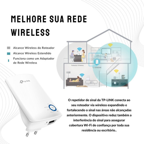 Repetidor De Sinal Tp-link Wi-fi Branco Bivolt Original