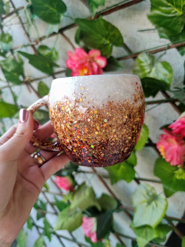 Imagen 2 de 3 de Tazón Glitter Tricolor Café 380ml