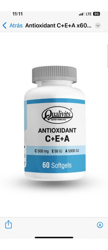 Antioxidante C+e+a X60 Cápsulas Qualivits®