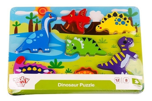 Puzzle Encastre Dinosaurios Didactico C/volumen Tooky Toy