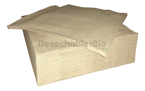 Imagen 1 de 6 de 500 Servilletas Biodegradable Papel Kraft Reciclado 23x23 Cm