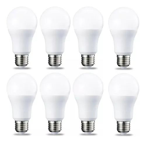 Pack 8 Lampara Led 9w Bajo Consumo Garantia Uso Inter Ext