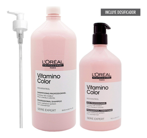 Loreal Vitamino Color Kit Shampoo 1500ml + Enjuague 750ml