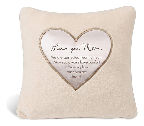 Pavilion Gift Company Love You Mom Plush Throw Pillow, Cream