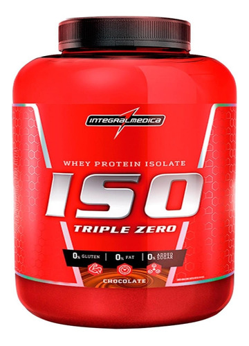 Suplemento em pó Integralmédica  ISO Triple Zero ISO Triple Zero proteína ISO Triple Zero sabor  chocolate em pote de 1.8kg