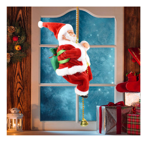 Papá Noel Trepador Eléctrico Navidad Muñeco