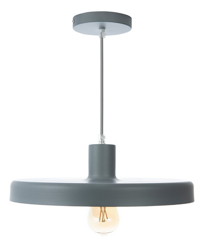 Lámpara Colgante Elio, 15 W, Base E27, Interior, Aluminio Estructura Gris