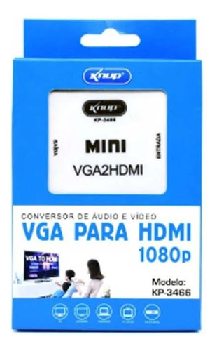 Cable Adaptador Vga A Hdmi Con Audio Knup - Sertel Shop