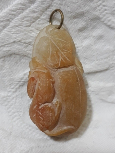 Pingente Amuleto Antigo Saco Da Fortuna Jade Fosco 4cm 6foto