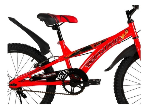 Imagen 4 de 6 de Bicicleta infantil TopMega Superhéroes Crossboy R16 frenos v-brakes color rojo con ruedas de entrenamiento