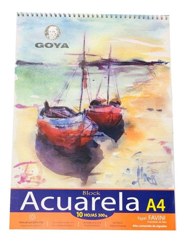 Block Goya Para Acuarelas 10 Hojas Tamaño A4 (21x29,7cms)