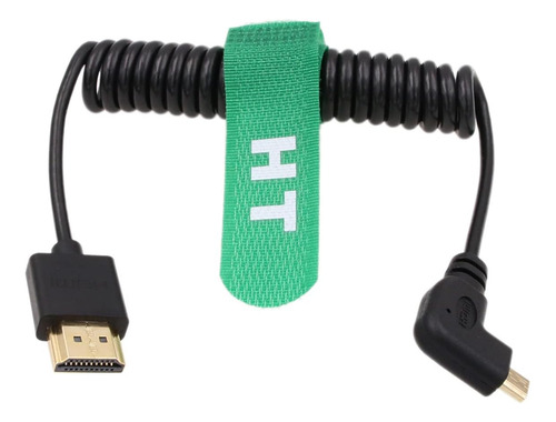 Cabo Em Espiral Hdmi Micro Hdmi 4k 60hz 8k De Ângulo Reto Pa