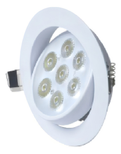 Plafon Led Circular 7 Leds Luz Blanca Fria Uso Interior 7w Estructura Blanco