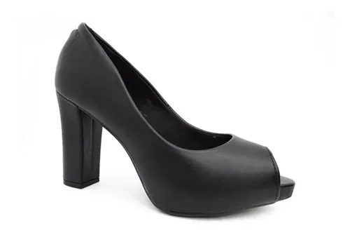 Sapato Peep Toe Beira Rio Salto Grosso Alto 4788.301 Frete gr tis