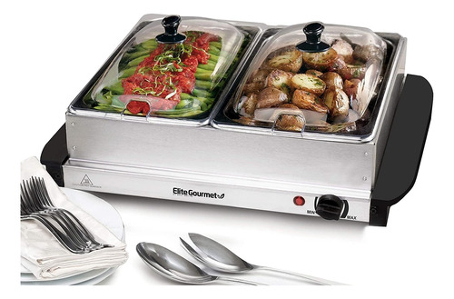 Elite Gourmet Ewm-6122 Dual 2 X 2.5 Qt. Bandejas, Servidor B