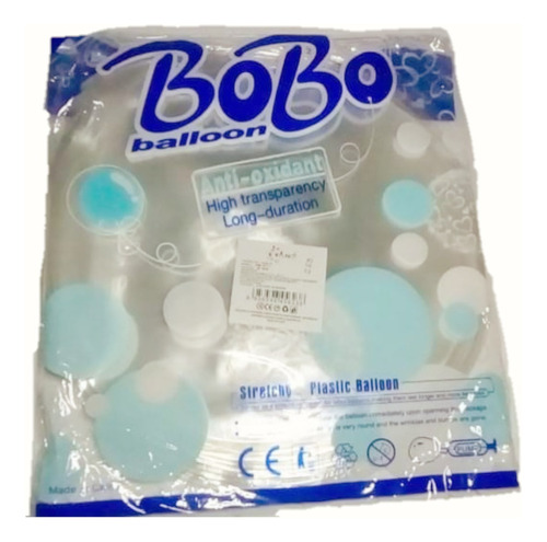 25 Globos Burbuja Pvc Vinil #24 60 Cm Transparente Bobo Azul
