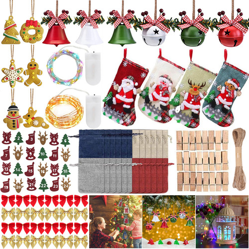 Botas De Árbol De Navidad Para Fiestas, Calendario, Led, Cam