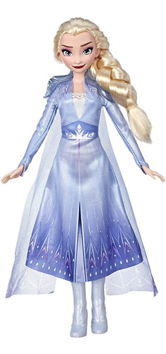 Muñeca De Moda De Elsa Con Traje Azul Largo De Pelo Ru...