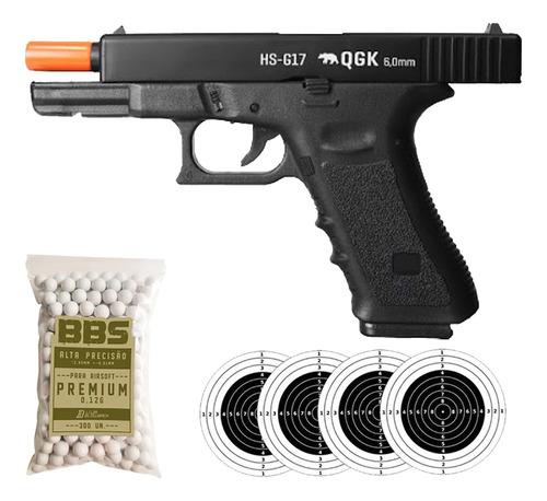 Pistola Airsoft Glock 17 Qgk Hs G17 Spring Calibre 6mm Q2