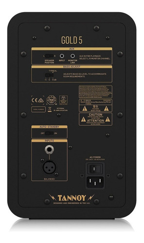 Imagen 3 de 5 de Monitor De Estudio Tannoy Gold 5 Coaxial Bi-amp 200w Unidad