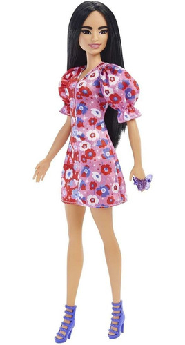 Barbie Fashionista Muñeca Con Cabello Largo Y Vestido Floral