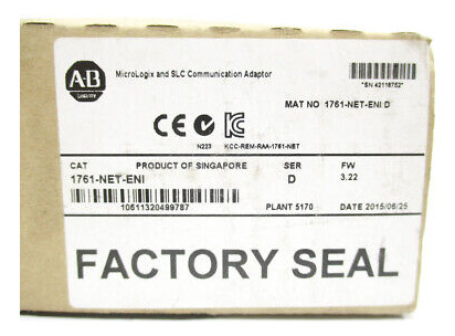 Allen Bradley 1761-net-eni Ser. D F/w 3.22 Date: 2015 Ns Qqc
