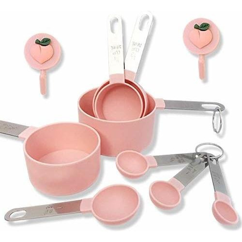 Xgigix Cute Pink Measuring Cups And Measuring Spoons Se