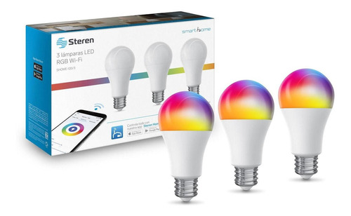 3 Focos Led Wi-fi Multicolor, De 10 W | Shome-120/3