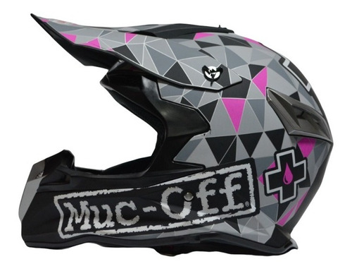 Casco Motocross Muc-off Certificado Dot Gris Morado Mate