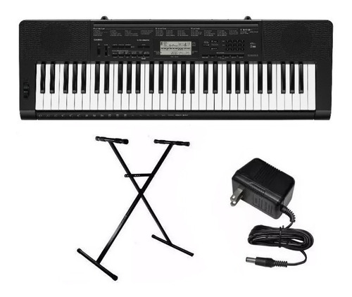 Combo Teclado Casio Ctk 3500 + Soporte + Fuente 61 Teclas