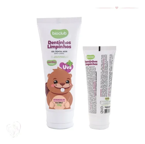 Gel Dental Infantil Bioclub com Flúor Uva 70 g