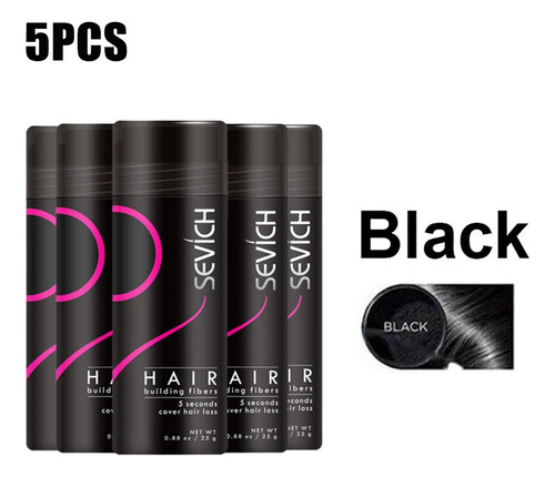 Fibras Capilares Sevich Black Keratin, 2, 3, 4, 5 Unidades