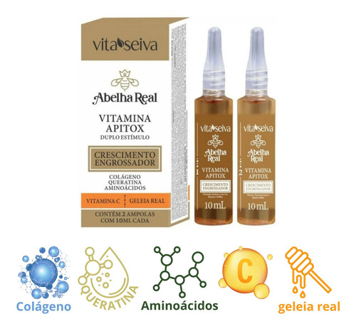 Ampola Vitamina Para Cabelo Crescimento Vita Seiva 20ml