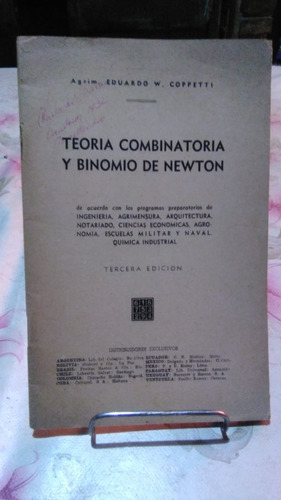 Teoria Combinatoria Y Binomio De Newton. Agrim. E. Coppetti