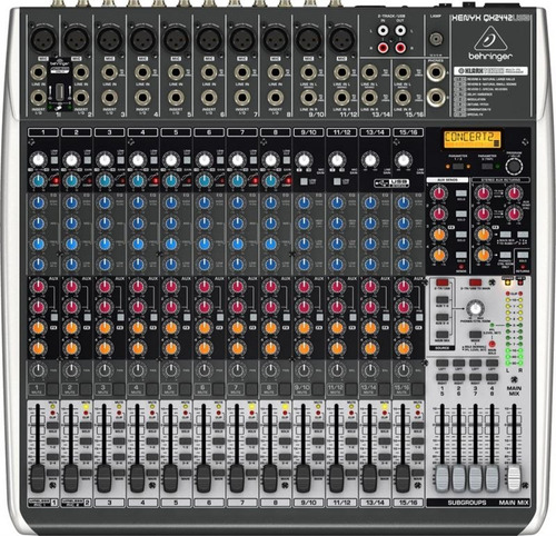 Behringer Qx2442 Usb Mixer 16 Canales 8 Mono 4 Estereo Xenyx