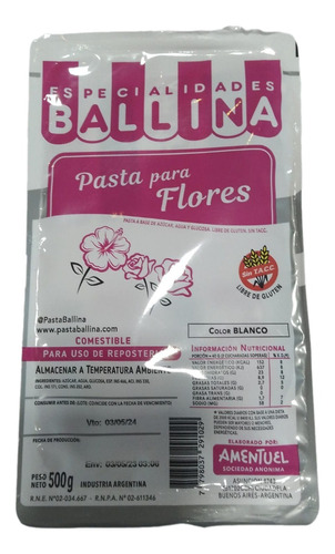 Pasta Para Flores 500 Grs Ballina *