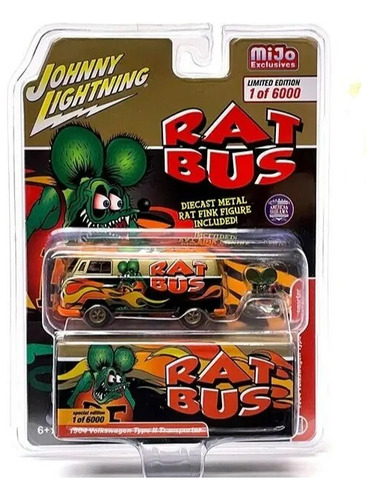 Johnny Lightning Rat Fink Volkswagen Rat Bus Exclusive 1:64 