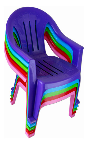 Silla Sillon Infantil Plastica Isabella Con Apoyabrazos Color Violeta