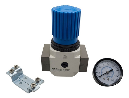 Regulador Pressão 1/2 Ar Comp. 0 À 16 Bar / 0 À 240 Psi -2pç