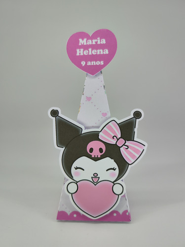 Kit 20 Cx Cone Milk Personalizado Kuromi Pink Pegue Monte