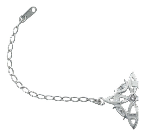 Pulsera Nudo De Bruja Fases Lunares Con Zirconias Plata 925 Diámetro 6 Largo 18