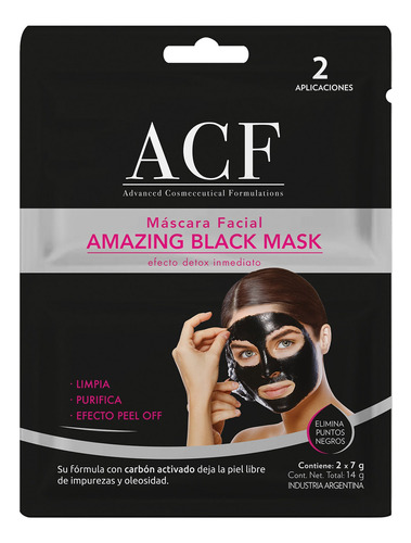 Acf Máscara Facial Amazing Black Mask X 4u