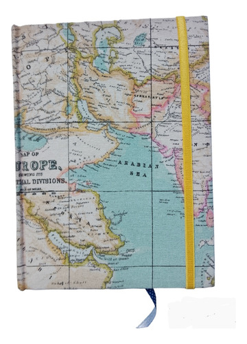 Cuaderno Artesanal Luz Sepia El De Mapas De Algodón 