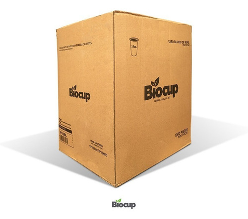 Vaso Ecológico De Papel 16 Oz Blanco Biocup, Reciclable 100%