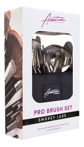 Set De 24 Brochas Profesionales Negras Smokey Luxe Arantza Color Negro
