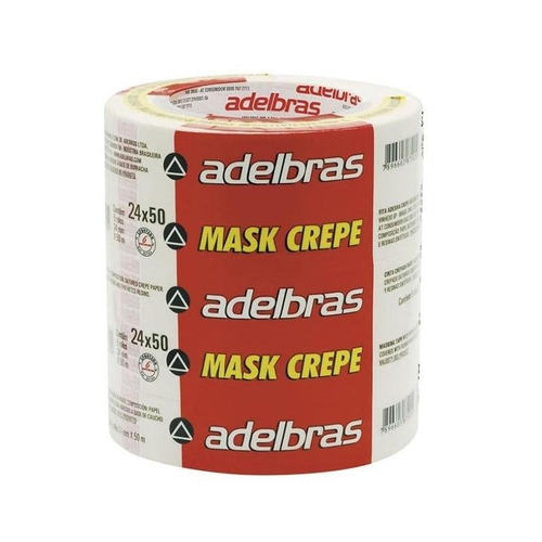 5 Rolos Fita Crepe Adelbras Mask Multiuso 24mm X 50m