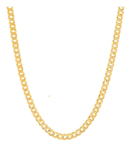 Cadena Barbada Cubana Cuban Oro 10k Kilates 50cm 4mm Italy Color Dorado